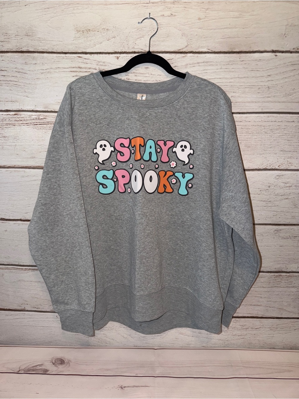 Stay Spooky Graphic Sweatshirt - Gray